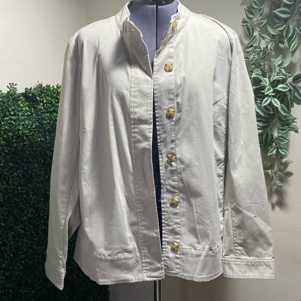 J. Jill Cream Jacket with Gold Buttons